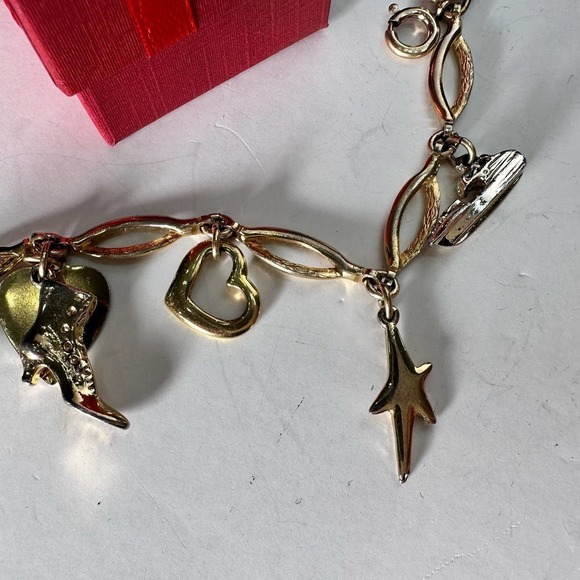 Vintage Sarah Coventry Goldtone Charm Bracelet 7.5" - Picture 9 of 13